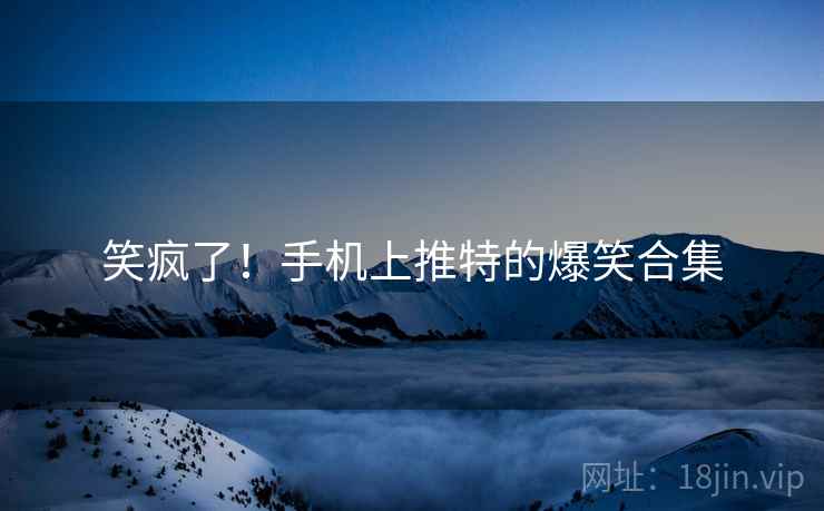 笑疯了！手机上推特的爆笑合集